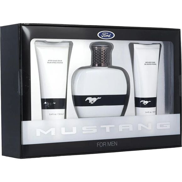 White by Ford Mustang Men Set: EDT Spray + ASB + SG 3.4oz + 3.4oz + 3.4oz DG New - Picture 1 of 1